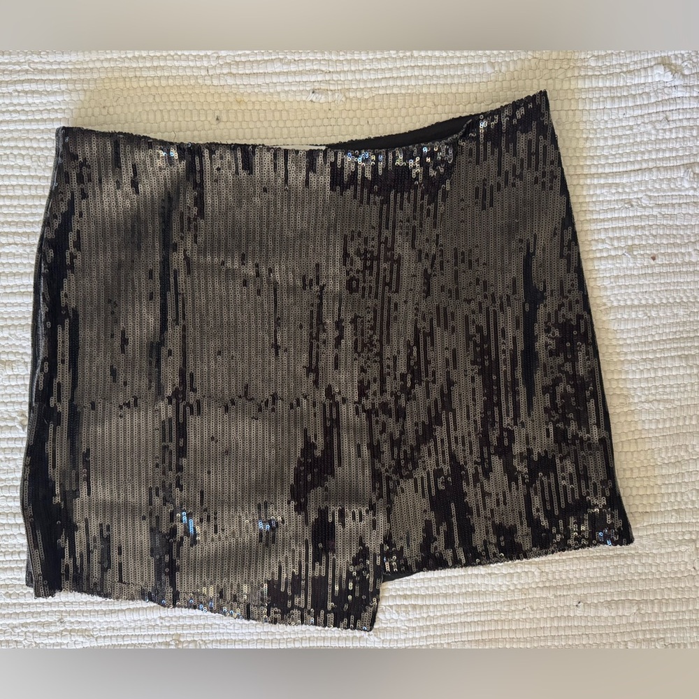 Ces Femme Black Sequin Mini Skirt